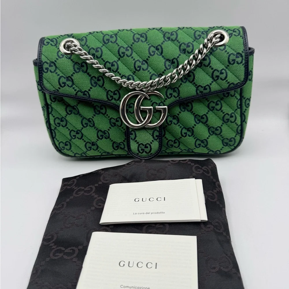 Gucci GG Canvas Small Marmont Matelassê Shoulder bag. - Picture 1 of 15